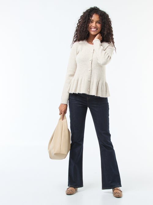 Gilet en maille fine jauge à base volantée - Kiabi