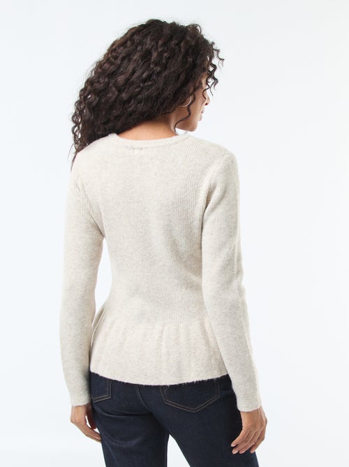 Gilet en maille fine jauge à base volantée - Kiabi