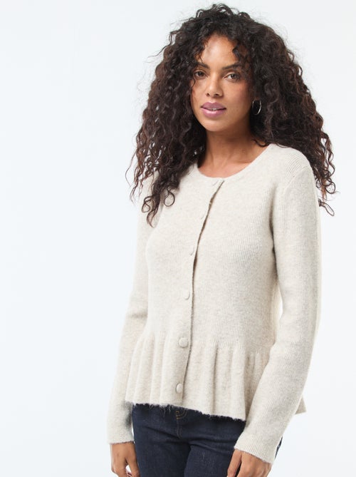 Gilet en maille fine jauge à base volantée - Kiabi