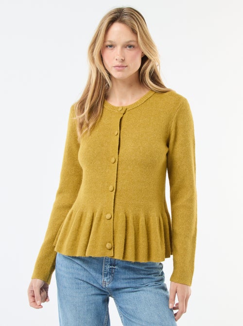 Gilet en maille fine jauge à base volantée - Kiabi