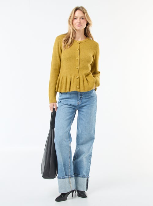 Gilet en maille fine jauge à base volantée - Kiabi