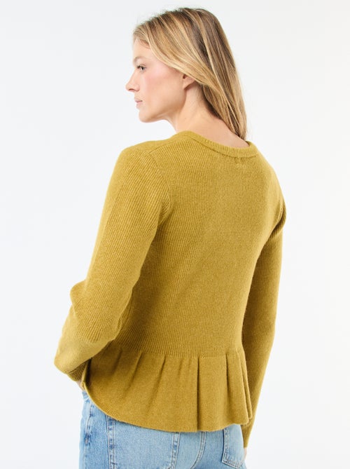 Gilet en maille fine jauge à base volantée - Kiabi