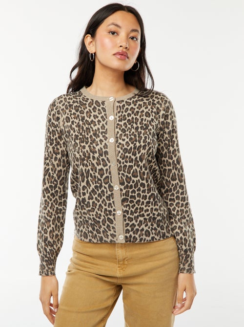 Gilet en maille fine jauge avec boutons - Kiabi