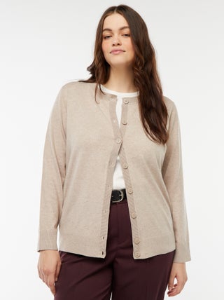 Gilet en maille fine jauge avec ouverture boutonnée