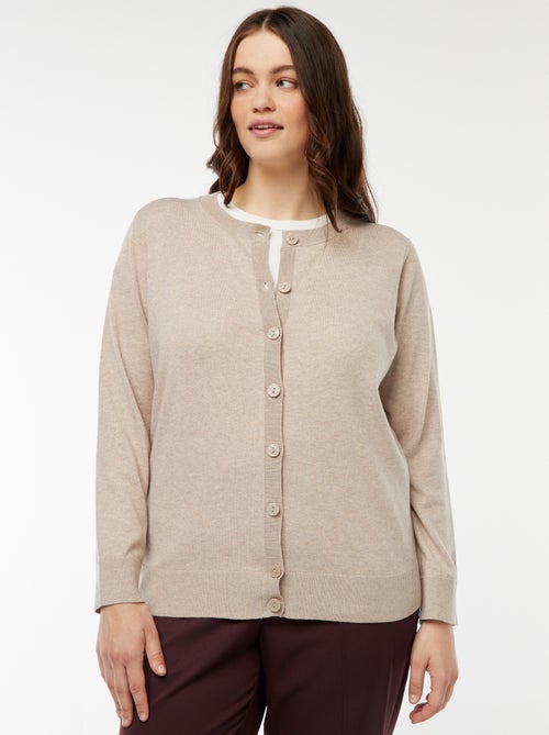 Gilet en maille fine jauge avec ouverture boutonnée - Kiabi