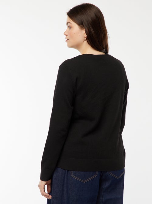 Gilet en maille fine jauge avec ouverture boutonnée - Kiabi