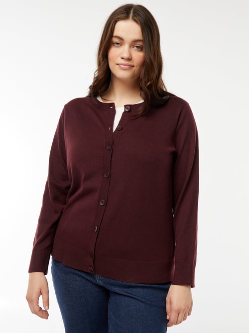 Gilet en maille fine jauge avec ouverture boutonnée - Kiabi