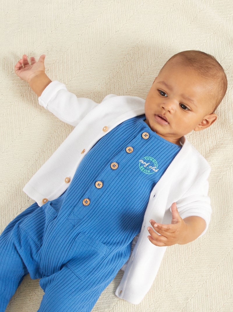 Gilet en maille fine jauge blanc - Kiabi
