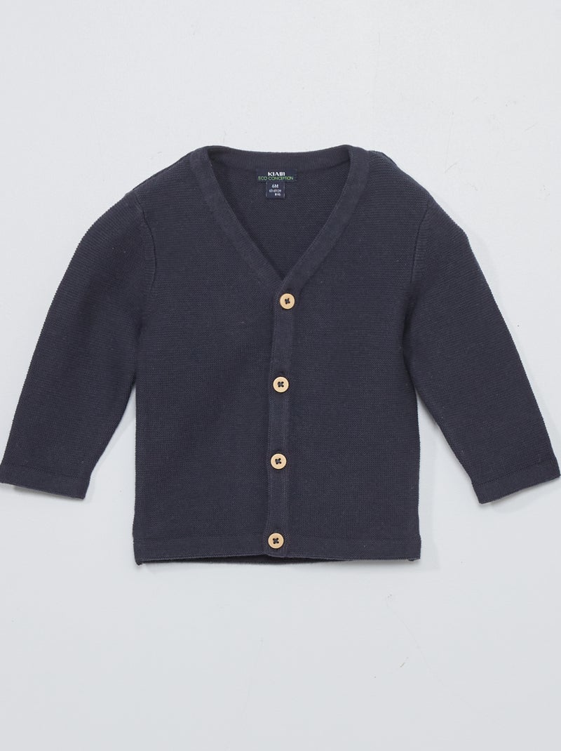 Gilet en maille fine jauge bleu marine - Kiabi
