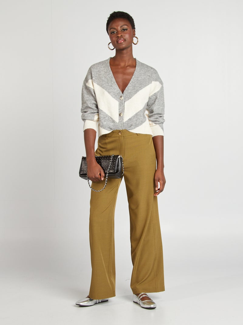 Gilet en maille fine jauge GRIS - Kiabi