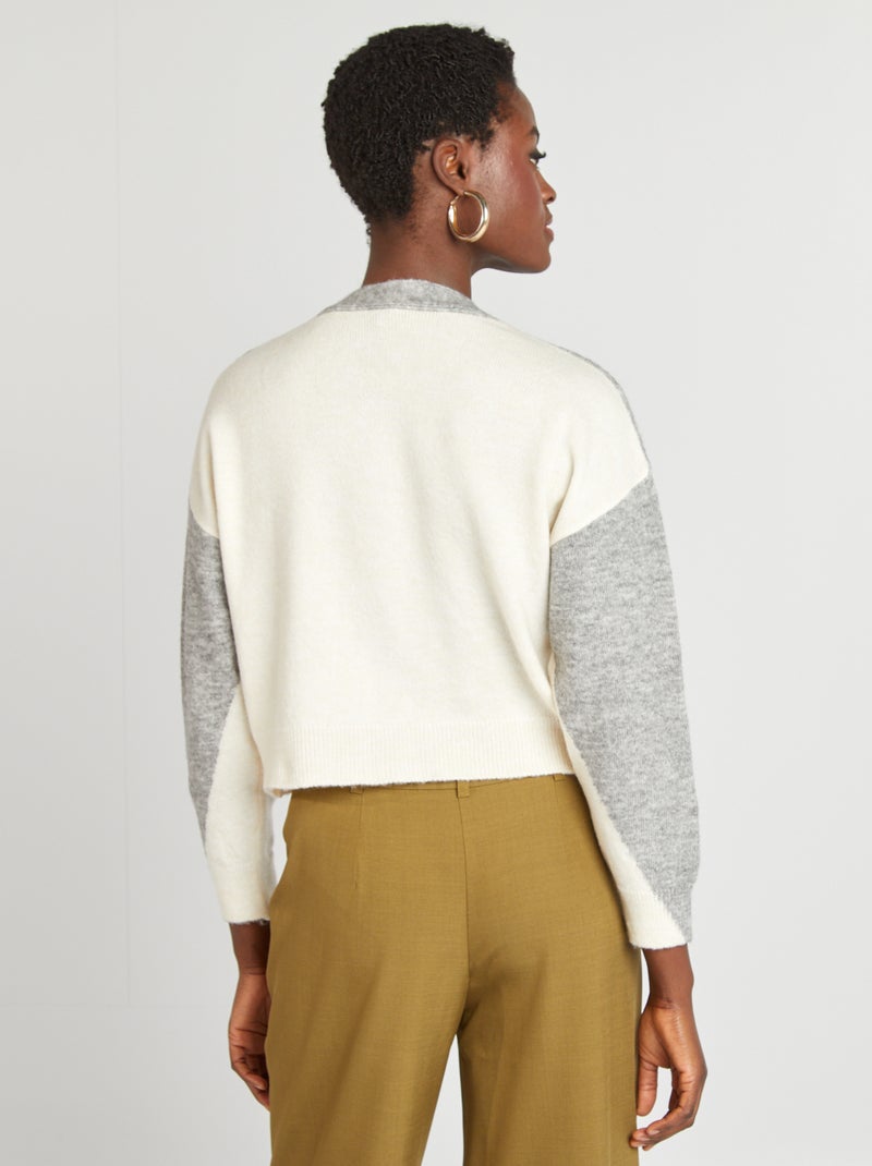 Gilet en maille fine jauge GRIS - Kiabi