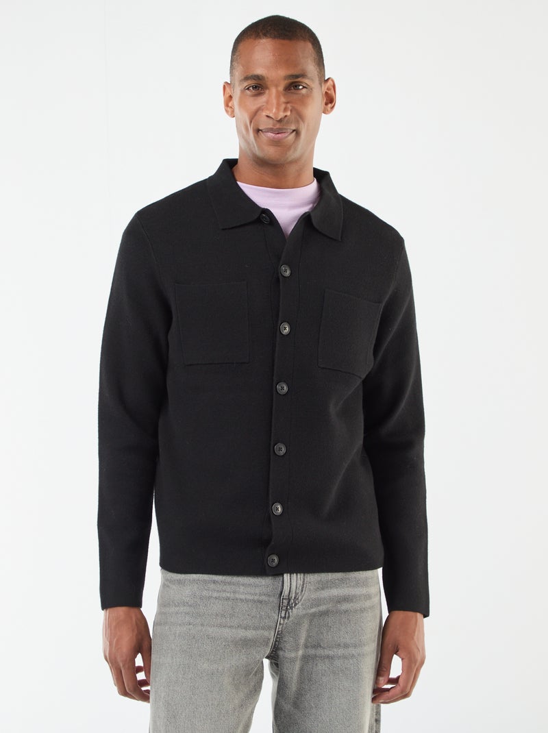 Gilet en maille fine jauge Noir - Kiabi