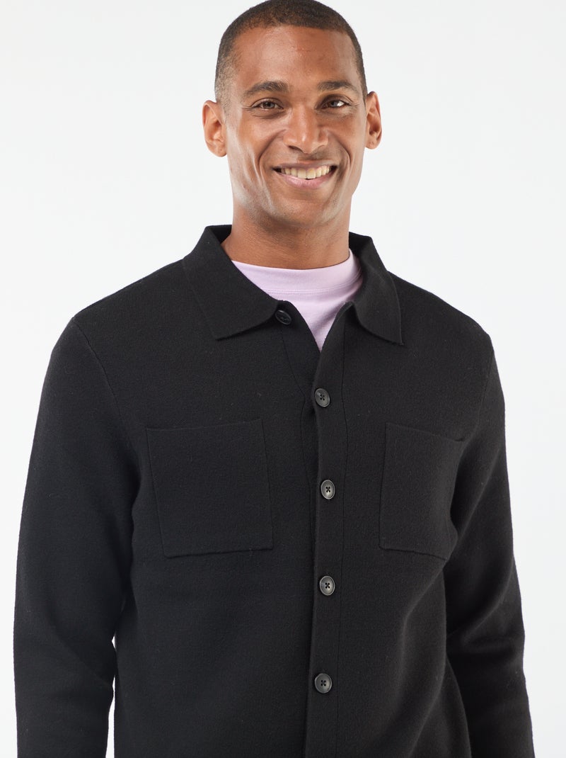 Gilet en maille fine jauge Noir - Kiabi