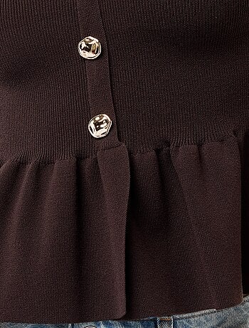 Gilet en maille fine jauge ouverture boutonnée