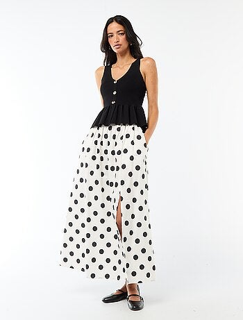 Gilet en maille fine jauge ouverture boutonnée