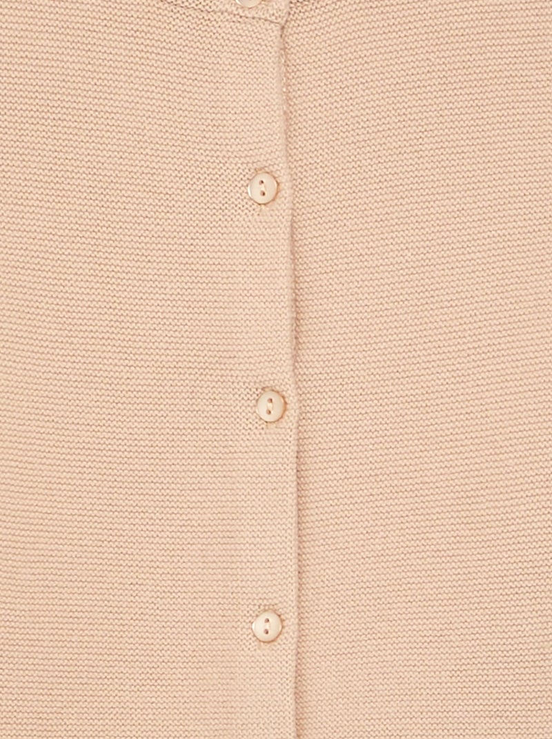 Gilet en maille fine jauge uni Beige - Kiabi