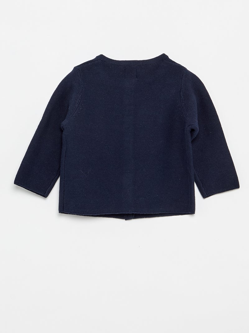 Gilet en maille fine jauge uni Bleu - Kiabi