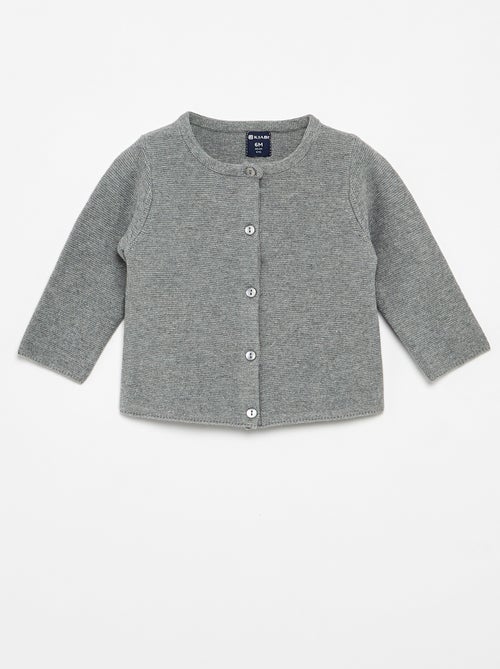 Gilet en maille fine jauge uni - Kiabi