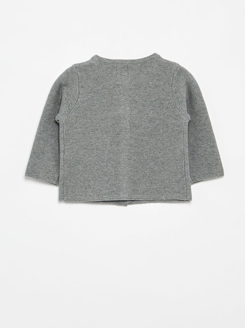 Gilet en maille fine jauge uni Gris - Kiabi