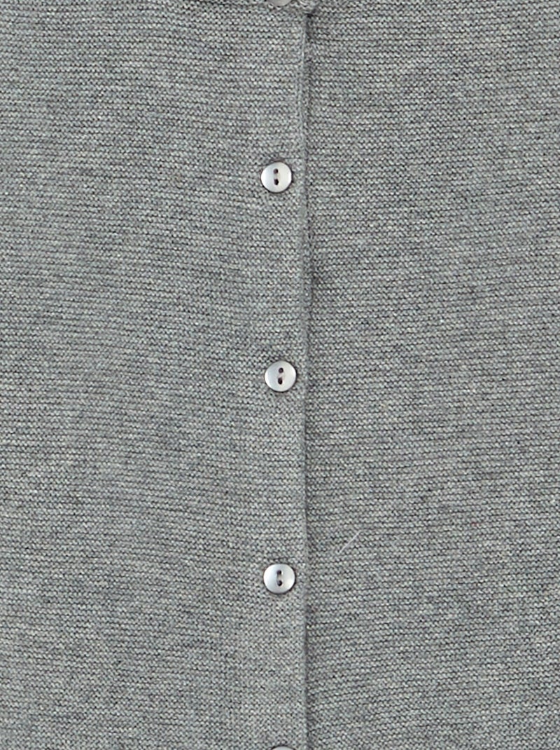 Gilet en maille fine jauge uni Gris - Kiabi