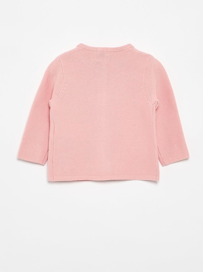 Gilet en maille fine jauge uni Rose - Kiabi