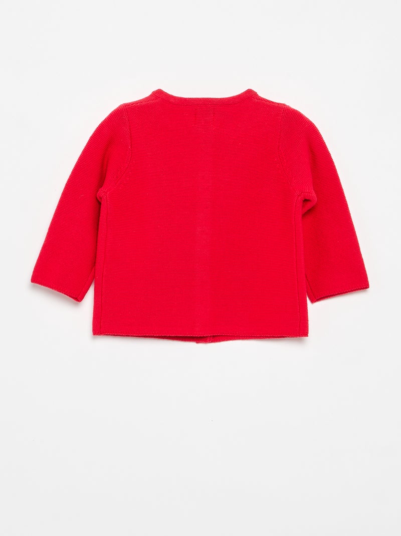 Gilet en maille fine jauge uni Rouge - Kiabi