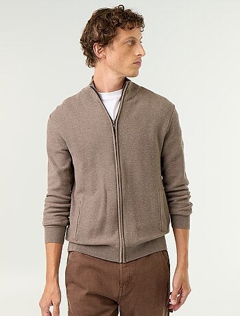 Gilet en maille fine jauge zippé