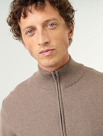 Gilet en maille fine jauge zippé