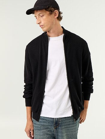 Gilet en maille fine jauge zippé