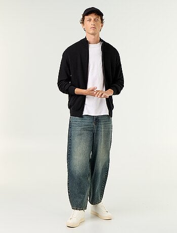 Gilet en maille fine jauge zippé