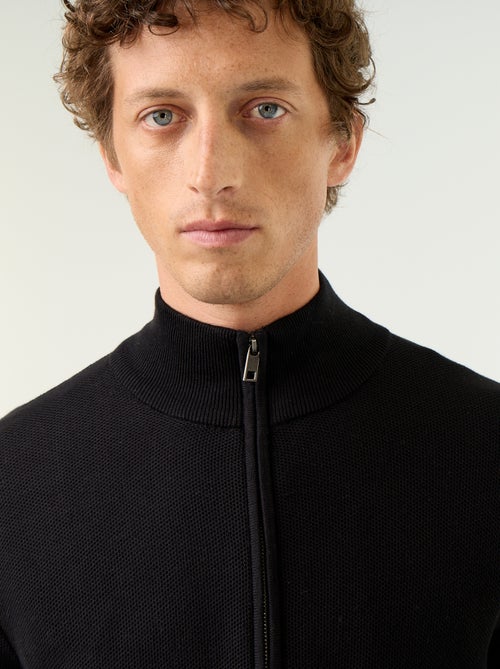 Gilet en maille fine jauge zippé - Kiabi
