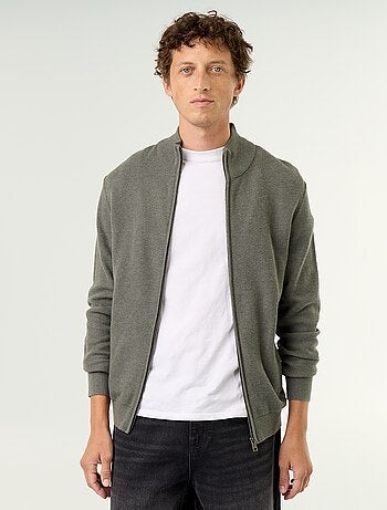 Gilet en maille fine jauge zippé