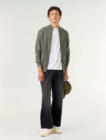 Gilet en maille fine jauge zippé