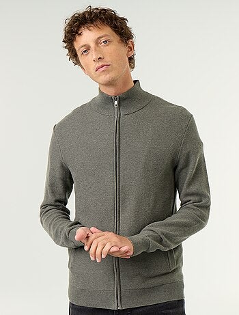 Gilet en maille fine jauge zippé