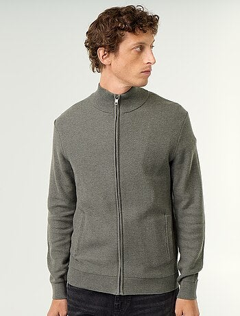 Gilet en maille fine jauge zippé