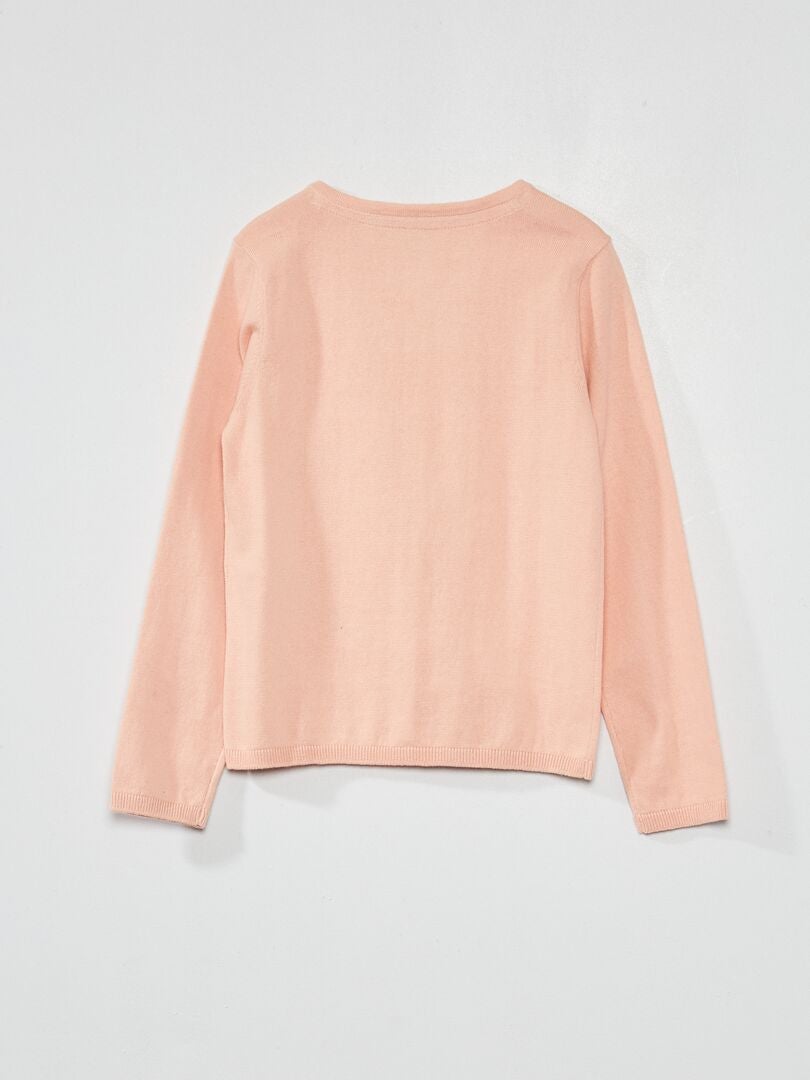 Gilet en maille fine Rose clair - Kiabi