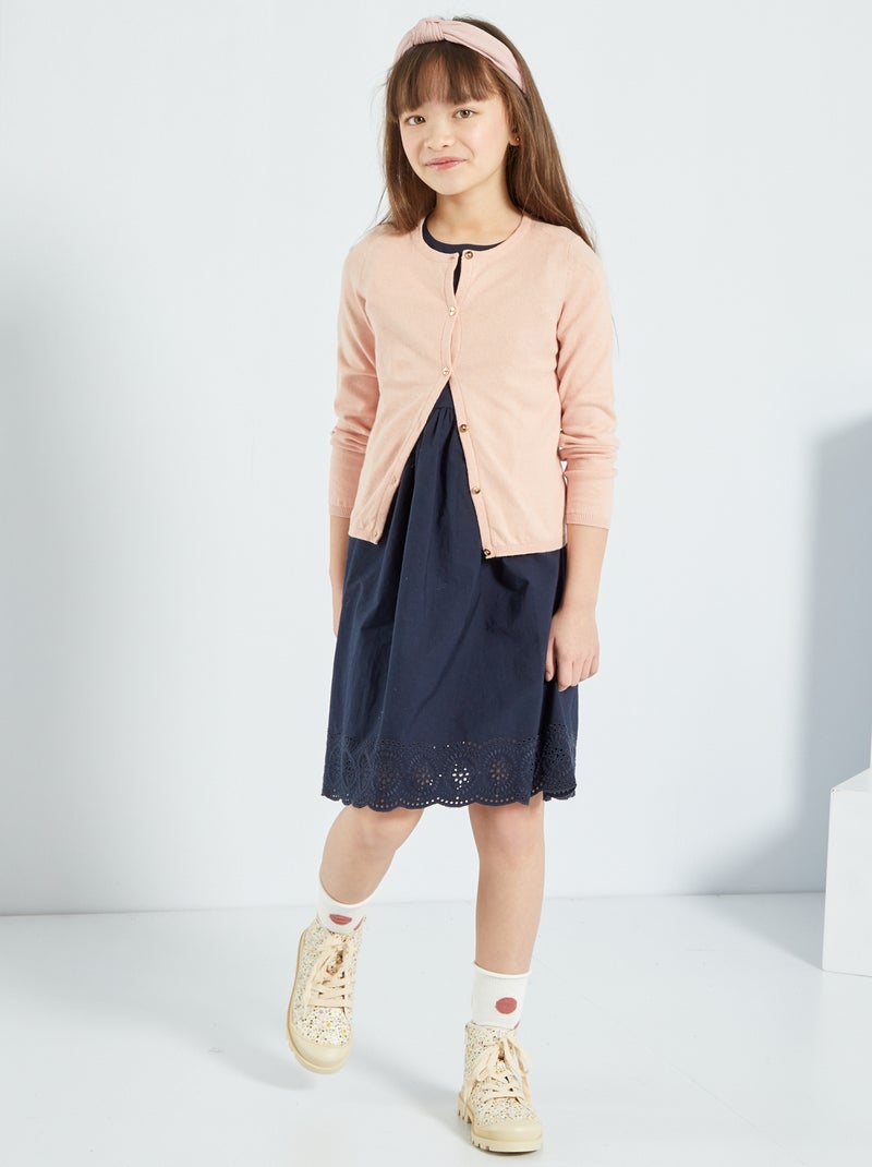 Gilet en maille fine Rose clair - Kiabi