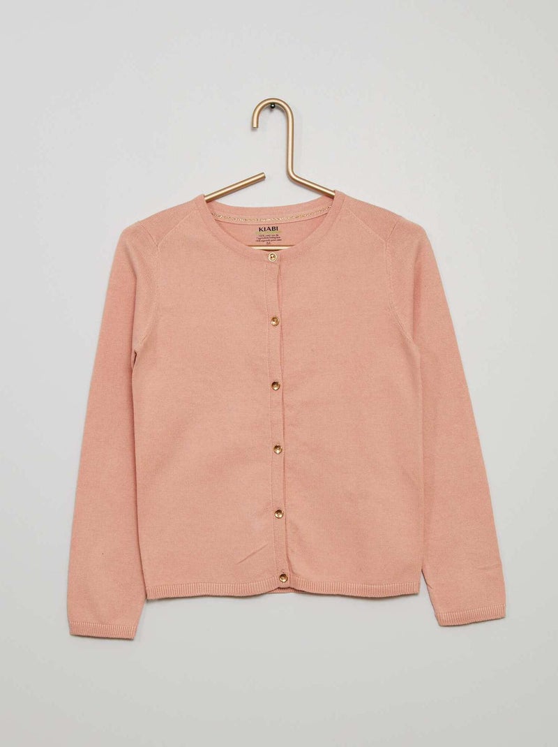 Gilet en maille fine Rose clair - Kiabi