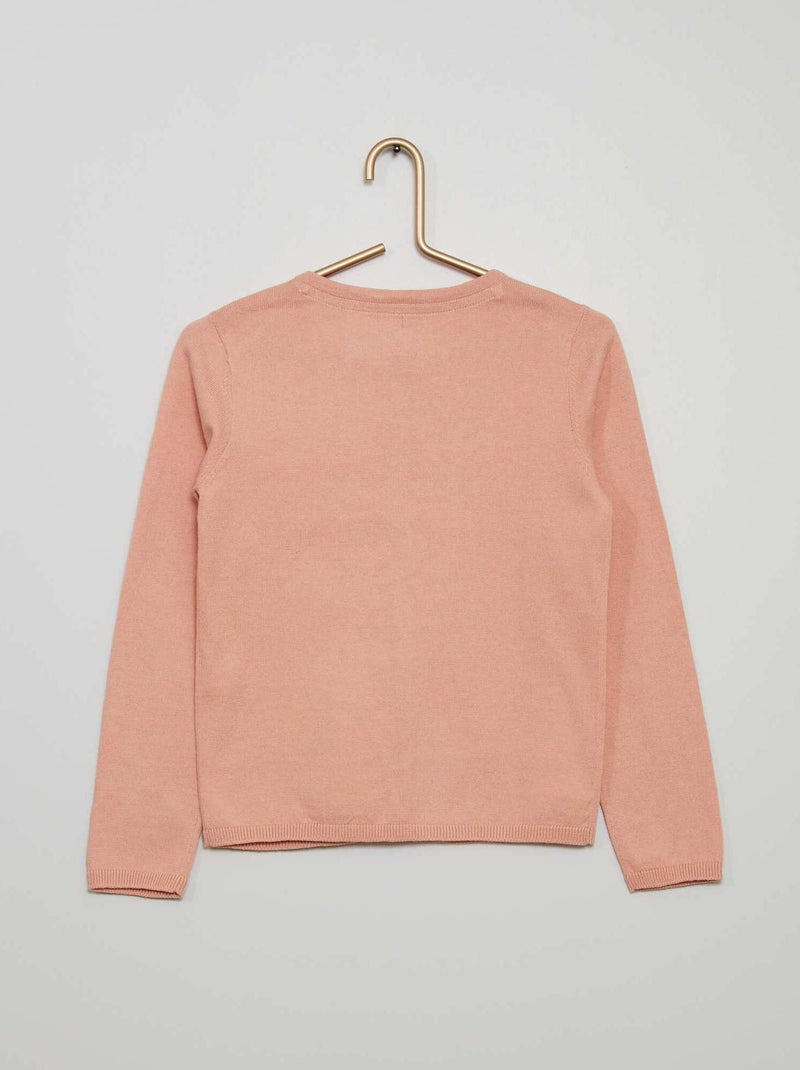 Gilet en maille fine Rose clair - Kiabi