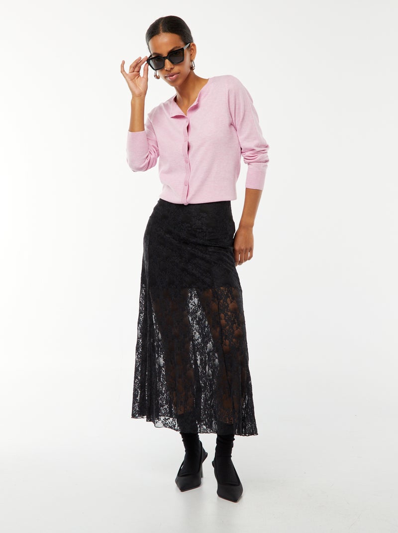 Gilet en maille fine Rose - Kiabi