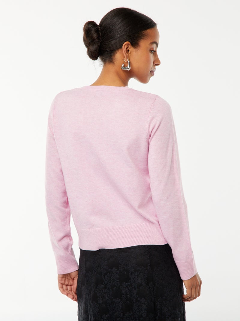 Gilet en maille fine Rose - Kiabi