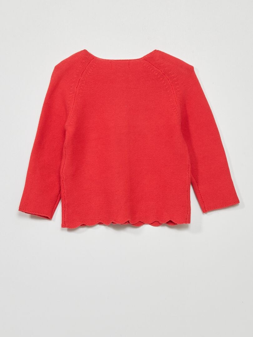 Gilet en maille fine Rouge - Kiabi