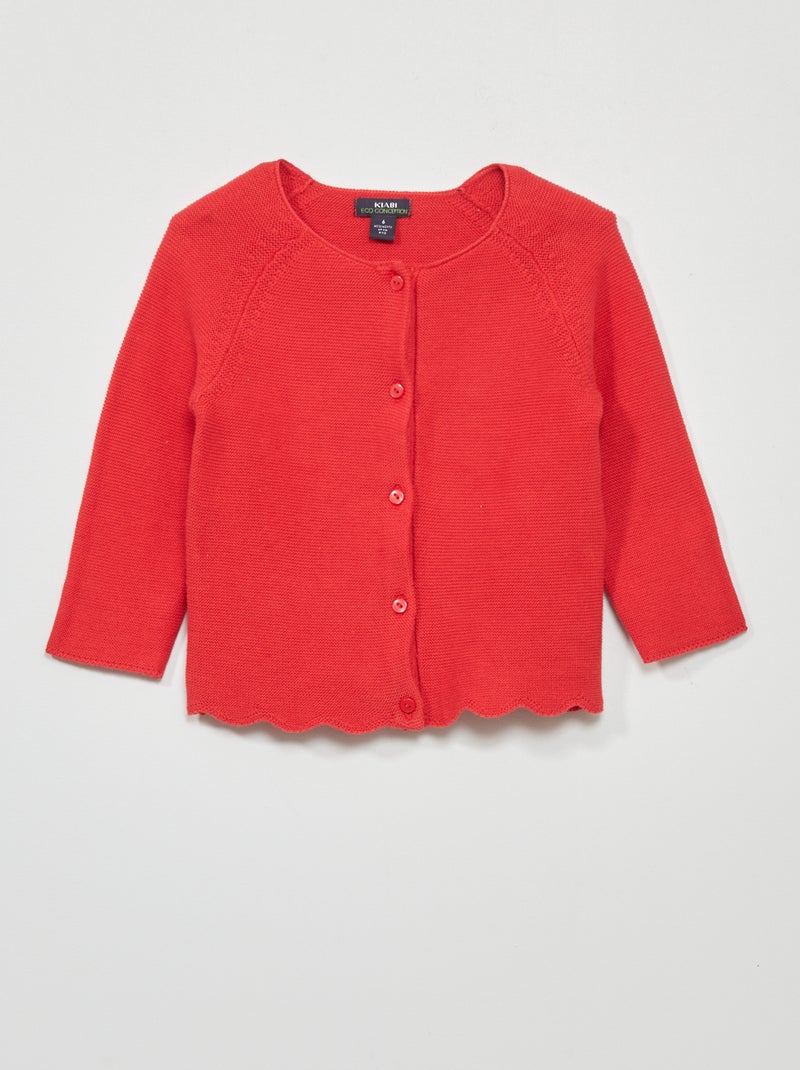 Gilet en maille fine Rouge - Kiabi