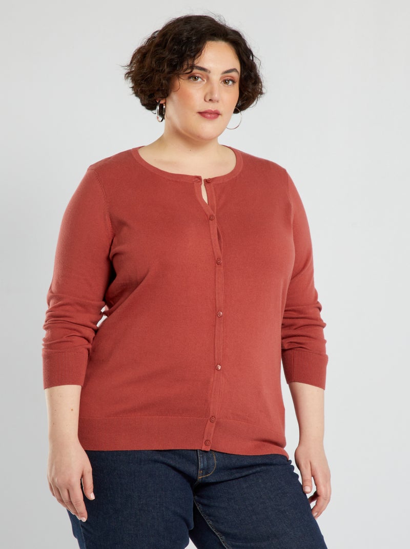 Gilet en maille fine Rouge - Kiabi