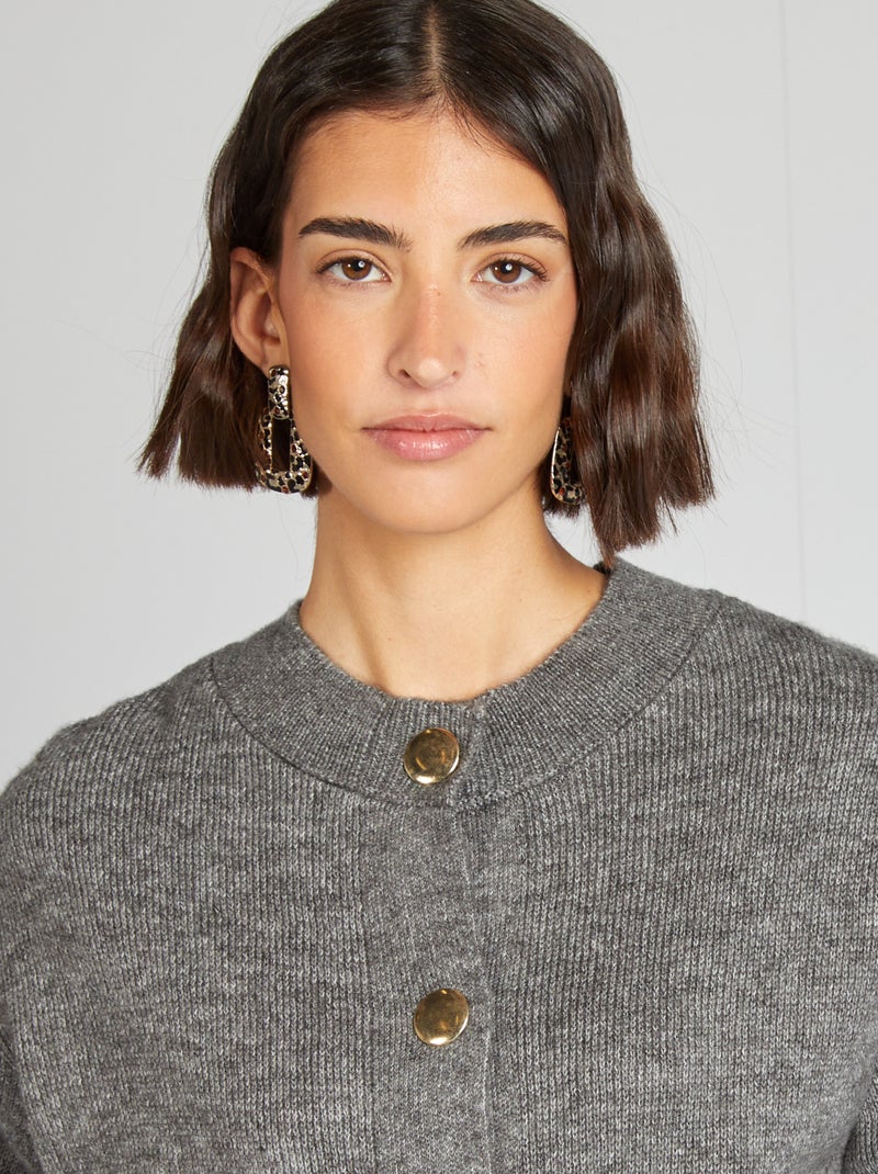 Gilet en maille fines jauges Gris - Kiabi