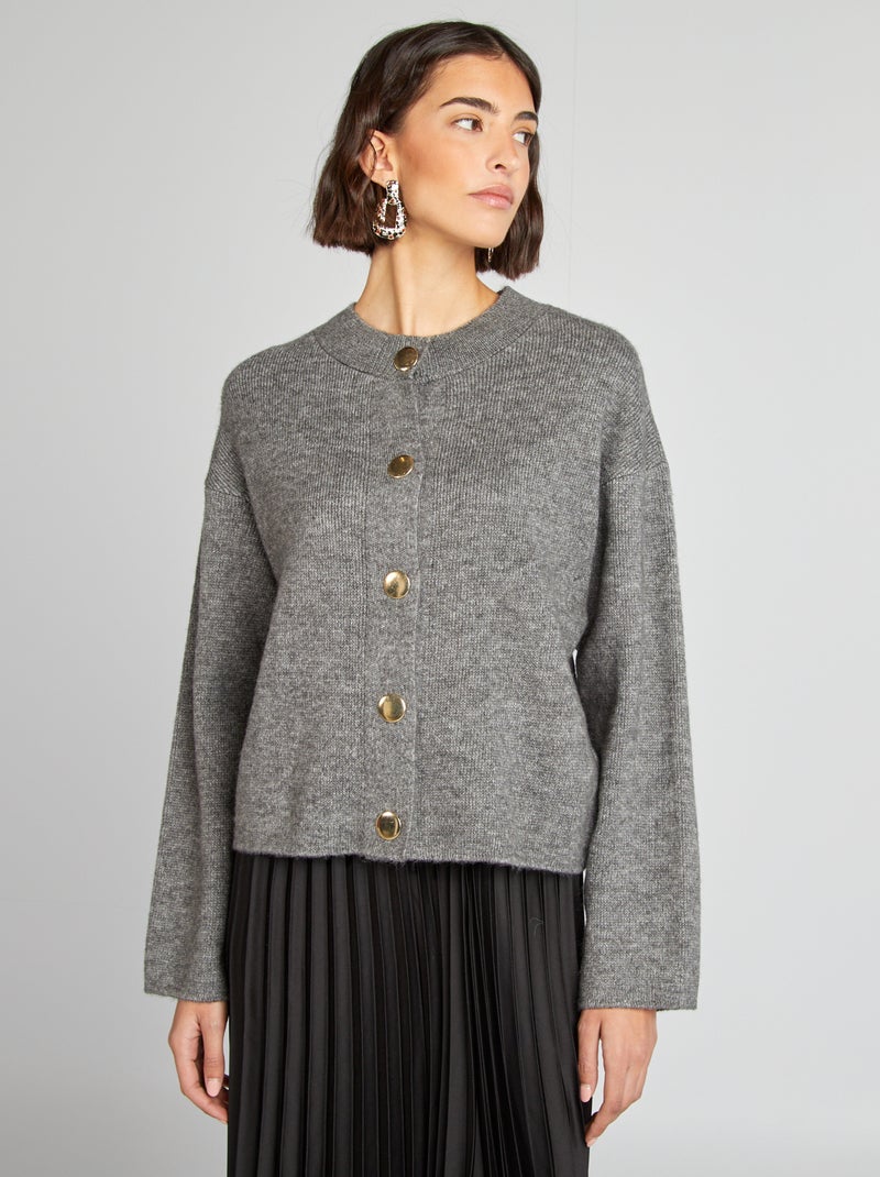 Gilet en maille fines jauges Gris - Kiabi
