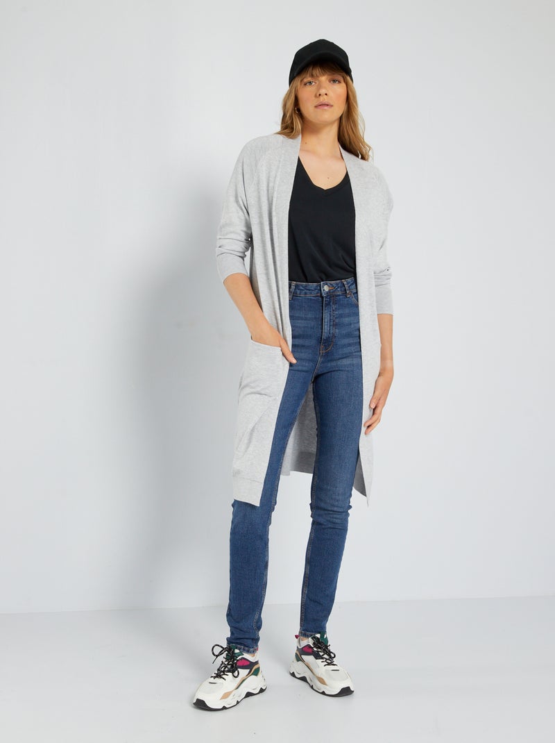 Gilet en maille Gris - Kiabi