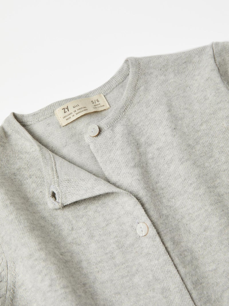 Gilet en maille gris pour fille LE CHALET Gris clair - Kiabi