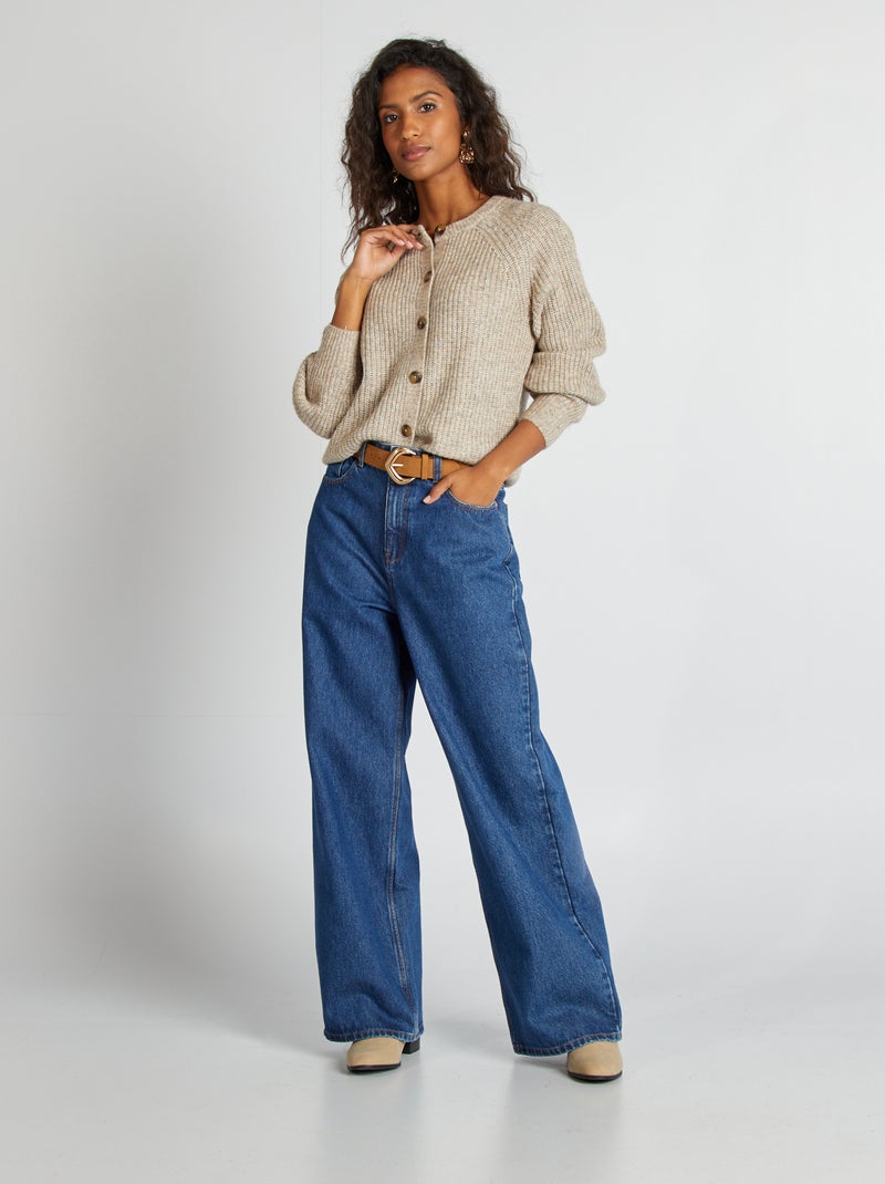 Gilet en maille grosse jauge Beige - Kiabi