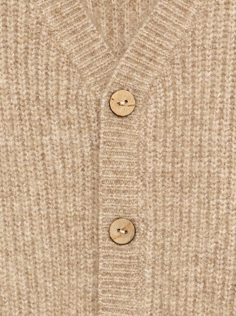Gilet en maille grosse jauge Beige - Kiabi